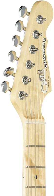 G&L Fullerton Deluxe Comanche Electric Guitar (with Gig Bag), Natural Ash, Headstock Left Front