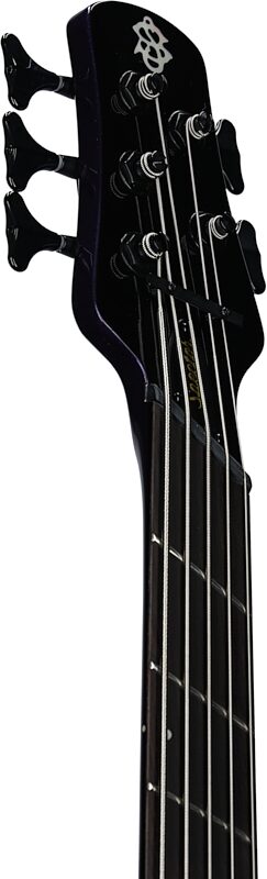 Spector NS Dimension HP Multi-Scale 5-String Bass Guitar (with Bag), Plum Crazy, Headstock Left Front
