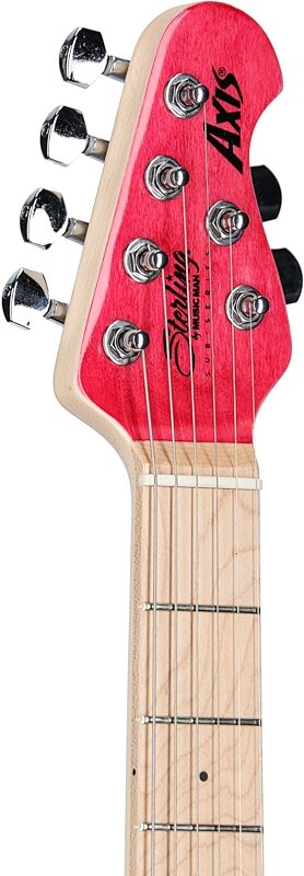 Sterling AX3FM Axis Electric Guitar, Stain Pink, Blemished, Headstock Left Front