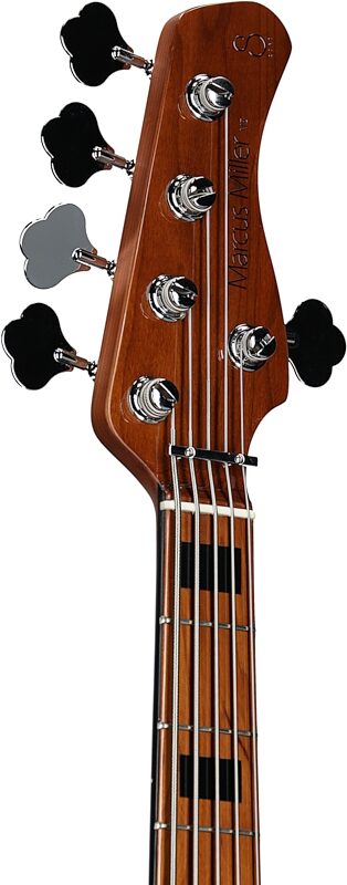 Sire Marcus Miller V5 Electric Bass, 5-String, Tobacco Sunburst, Headstock Left Front