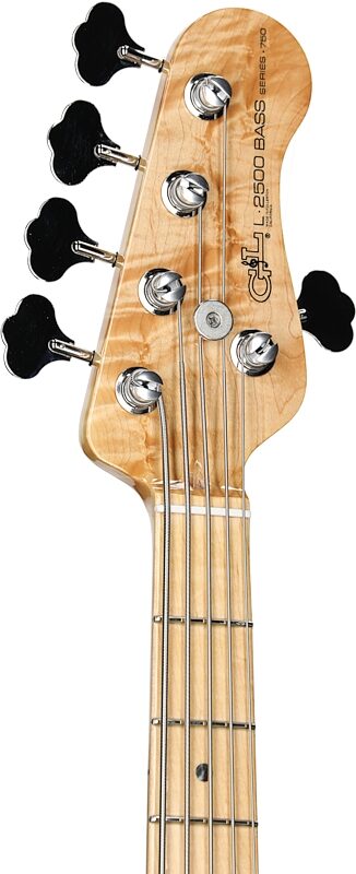 G&L CLF Research L-2500 Bass Guitar (with Case), Blueburst, Headstock Left Front