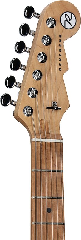 Reverend Double Agent OG Electric Guitar, Midnight Black, Headstock Left Front