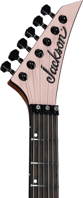 Jackson American Series Virtuoso Electric Guitar (with Case), Satin Shell Pink, Headstock Left Front