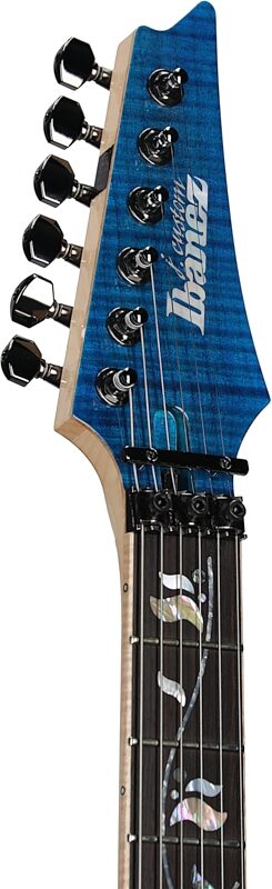 Ibanez RG8570 J Custom Electric Guitar (with Case), Royal Blue Sapphire, Headstock Left Front
