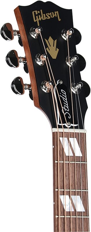 Gibson Hummingbird Studio Walnut Acoustic-Electric Guitar (with Case), Satin Natural, Headstock Left Front