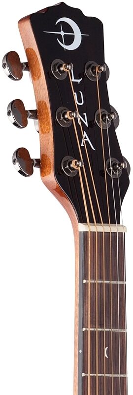 Luna Gypsy Grand Auditorium Acoustic Guitar, Exotic Spalted Maple, Headstock Left Front