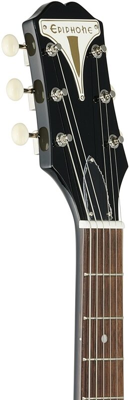 Epiphone Coronet Electric Guitar, Ebony, Headstock Left Front