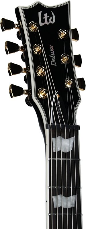 ESP LTD Deluxe EC-1007 Baritone Evertune Electric Guitar, Black, Headstock Left Front