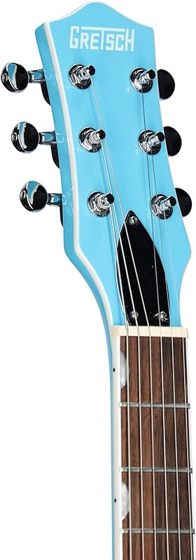 Gretsch G5232T Electromatic Double Jet Electric Guitar, Laurel Fingerboard, Kailani Blue, Headstock Left Front