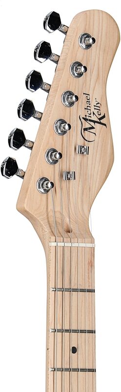 Michael Kelly Triple '50s Electric Guitar, Ebony Fingerboard, Gloss White, Headstock Left Front