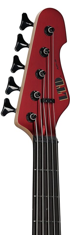ESP LTD AP-5 Electric Bass, 5-String, Candy Apple Red Satin, Headstock Left Front