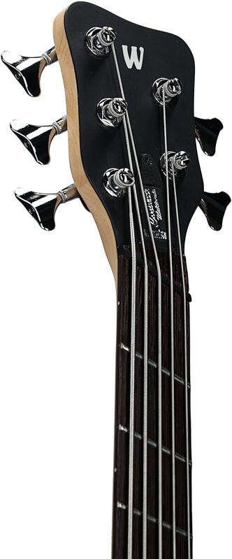 Warwick RockBass Corvette 5 MS Electric Bass (with Gig Bag), Black Satin, Headstock Left Front