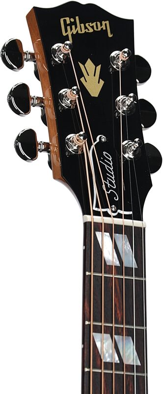 Gibson Hummingbird Studio Acoustic-Electric Guitar (with Case), Rosewood Burst, Headstock Left Front