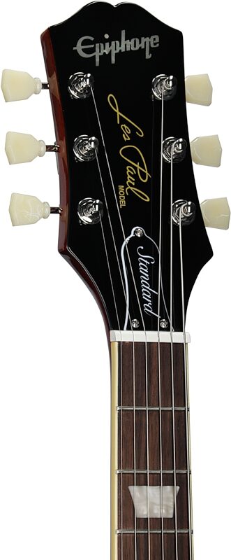 Epiphone Inspired by Gibson Les Paul Standard Electric Guitar, Left-Handed (with Gig Bag), Washed Cherry Sunburst, Headstock Left Front