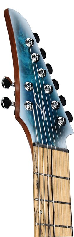 Legator Ninja N8FOD Multi-Scale Electric Guitar, 8-String (with Gig Bag), Arctic Blue, Headstock Left Front