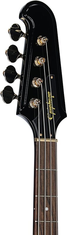 Epiphone Rex Brown Thunderbird Electric Bass (with Hard Case), Ebony, Headstock Left Front