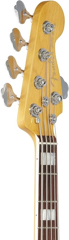 Fender American Ultra Jazz V Electric Bass, 5-String, Rosewood Fingerboard (with Case), Ultraburst, Headstock Left Front