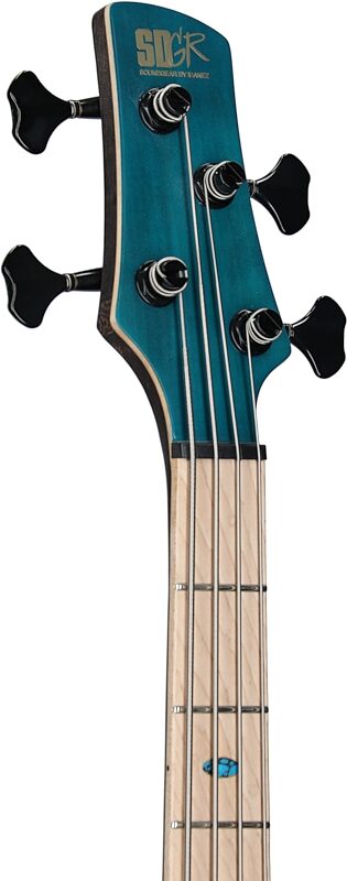 Ibanez SR1420 Premium Electric Bass (with Gig Bag), Caribbean Green, Scratch and Dent, Headstock Left Front