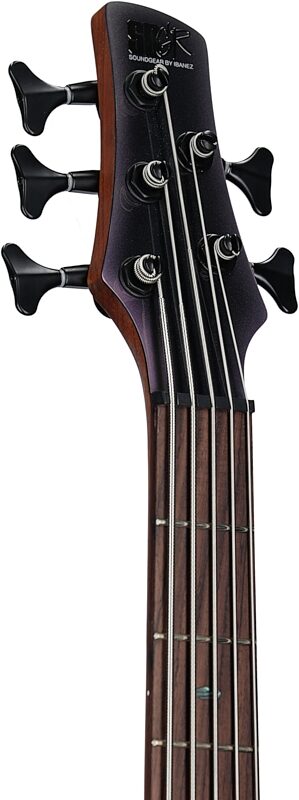 Ibanez SR505E Electric Bass, 5-String, Black Aurora Burst, Headstock Left Front