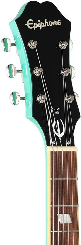 Epiphone Casino Coupe Electric Guitar, Turquoise, Headstock Left Front