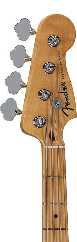 Fender Standard Precision Bass Guitar, Maple Fingerboard, Olympic White, Headstock Left Front