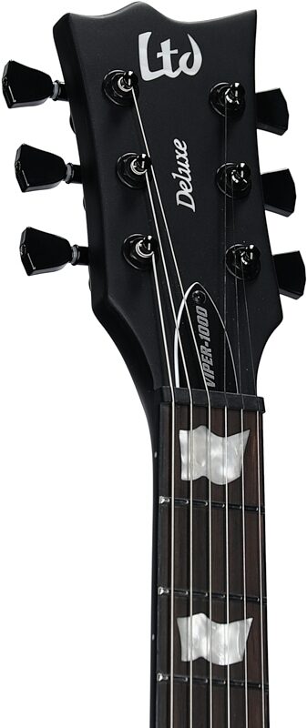 ESP LTD Viper 1000 Evertune Electric Guitar, Charcoal Metallic Satin, Headstock Left Front
