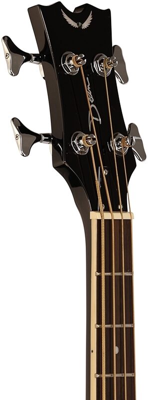Dean Resonator Acoustic-Electric Bass, Classic Black, Headstock Left Front