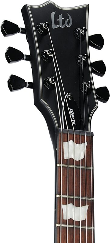 ESP LTD EC-201 Electric Guitar, Black Satin, Headstock Left Front