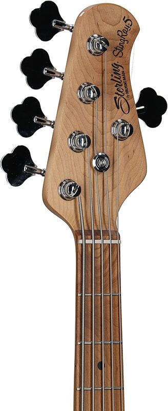 Sterling by Music Man StingRay RAY35 Electric Bass, Vintage Sunburst, Headstock Left Front