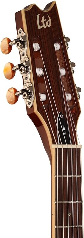 ESP LTD TL-6N Thinline-6 Nylon Classical Acoustic-Electric Guitar, Natural, Headstock Left Front