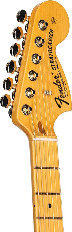 Fender Bruno Mars Stratocaster Electric Guitar, with Maple Fingerboard (with Case), Mars Mocha Gold, Headstock Left Front