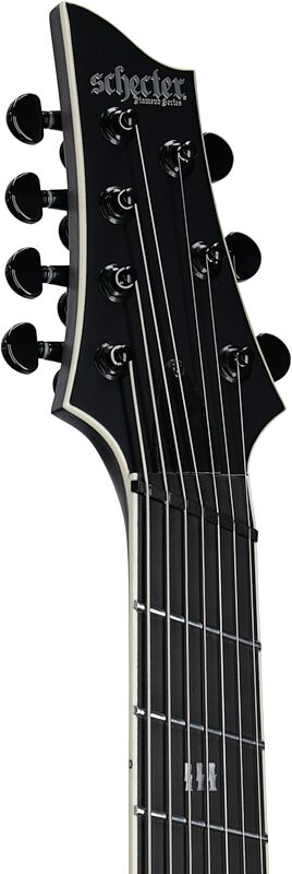 Schecter C-7 Multiscale SLS Elite Evil Twin Electric Guitar, Satin Black, Headstock Left Front