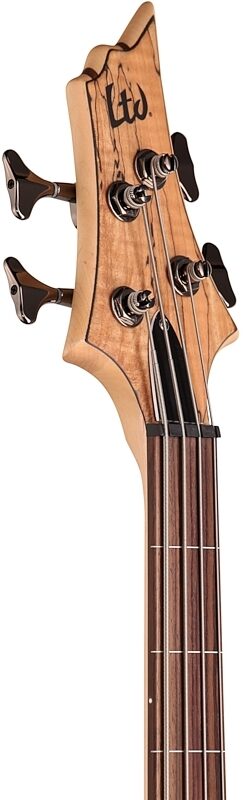 ESP LTD B-204SM Fretless Electric Bass, Natural Satin, Headstock Left Front