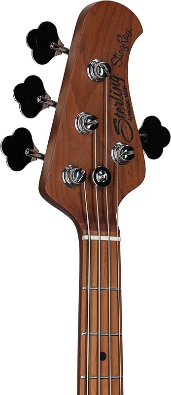 Sterling by Music Man RaySS4 StingRay Short Scale Electric Bass, Fiesta Red, Headstock Left Front