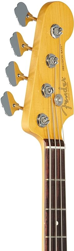 Fender American Pro II Precision Electric Bass, Rosewood Fingerboard (with Case), Mercury, Headstock Left Front