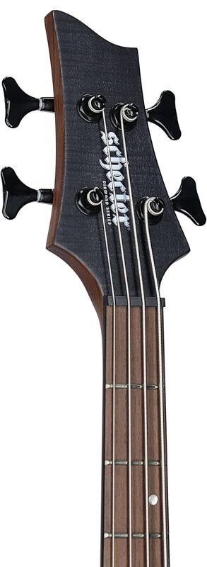 Schecter Charles Berthoud CB-4 Electric Bass, Left-Handed, See-Thru Black, Blemished, Headstock Left Front