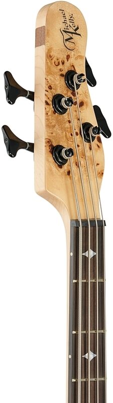 Michael Kelly Pinnacle 4 Electric Bass, Custom Burl, Blemished, Headstock Left Front