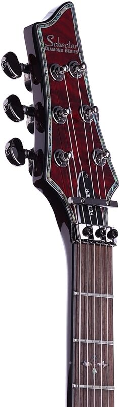 Schecter C-1 Hellraiser FR Electric Guitar with Floyd Rose, Black Cherry, Headstock Left Front