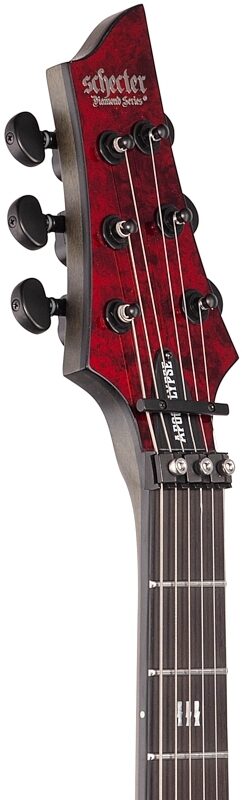 Schecter V-1 FR Apocalypse Red Reign Electric Guitar, Red Reign, Headstock Left Front