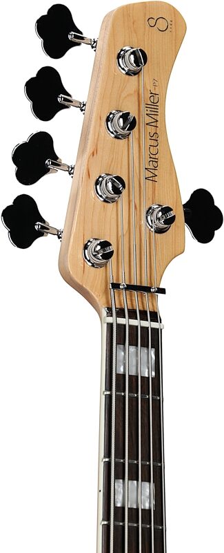 Sire Marcus Miller P7 Electric Bass, 5-String, Tobacco Sunburst, Headstock Left Front