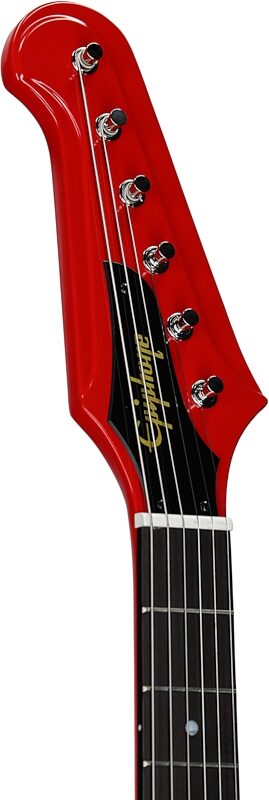 Epiphone Inspired by Gibson Custom 1963 Firebird I Reissue Electric Guitar (with Case), Cardinal Red, Headstock Left Front
