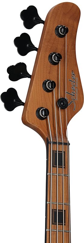 Schecter Model-T 4 Exotic Electric Bass, Ziricote, Headstock Left Front