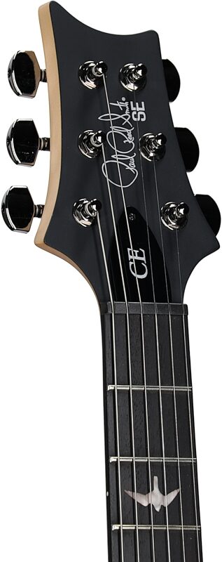 PRS SE Swamp Ash CE24 Sandblasted Limited Edition Electric Guitar (with Gig Bag), Sandblasted White, Headstock Left Front