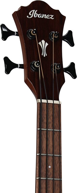 Ibanez AEGB30E Acoustic-Electric Bass, Natural High Gloss, Headstock Left Front