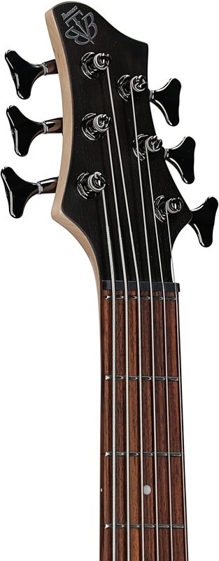 Ibanez BTB606 Electric Bass, 6-String, Trans Gray Flat, Headstock Left Front