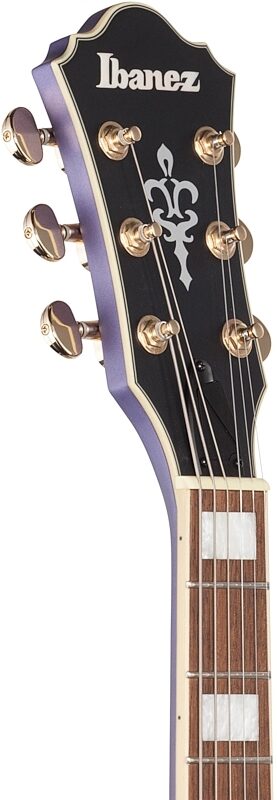 Ibanez AS73G Artcore Semi-Hollowbody Electric Guitar, Metallic Purple Flat, Headstock Left Front