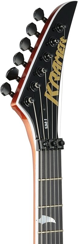 Kramer SM-1 Electric Guitar, with Black Floyd Rose, Orange Crush, Headstock Left Front