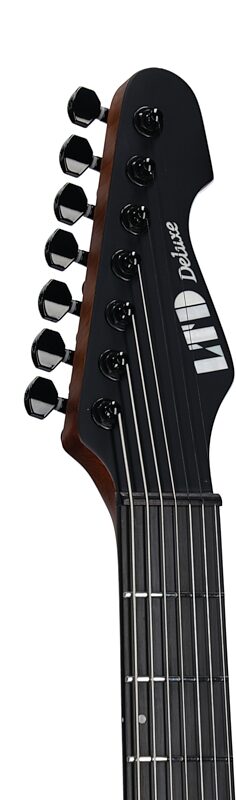 ESP LTD TE-1007 Baritone Electric Guitar, Black Blast, Headstock Left Front