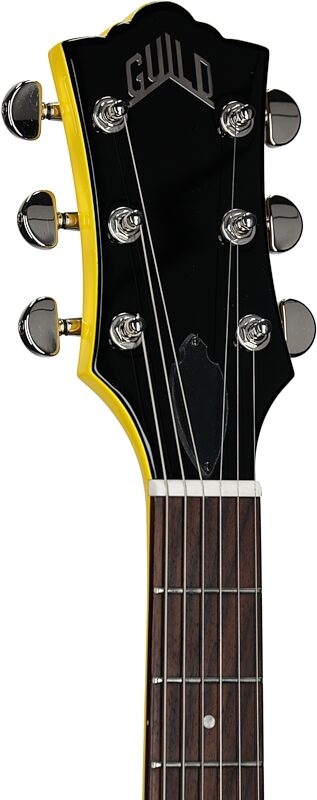 Guild Polara Electric Guitar, Voltage Yellow, Headstock Left Front