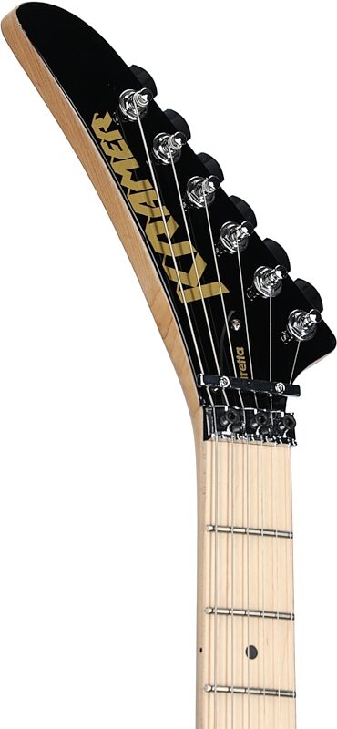 Kramer Baretta Custom Graphics Electric Guitar (with EVH D-Tuna and Gig Bag), White Lotus, Custom Graphics, Headstock Left Front